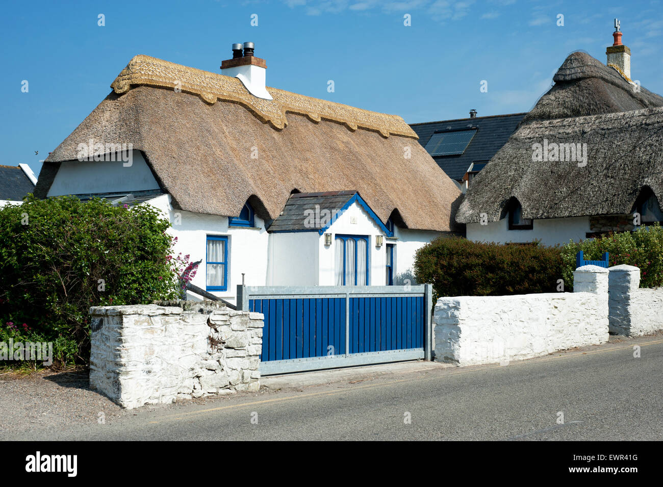 L'Irlande, le comté de Wexford, Kilmore Quay cottage traditionnel, (anciennement la maison en bois) Banque D'Images