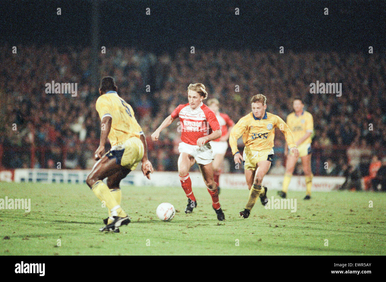 Middlesbrough 0-2 Leeds, Division 2 match de championnat à Ayresome Park, samedi 9 décembre 1989. Banque D'Images