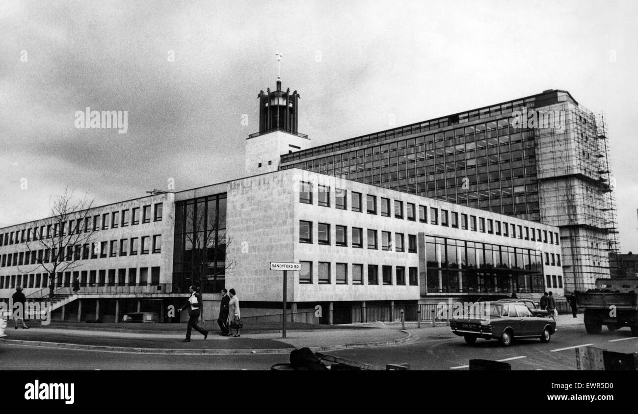 Centre municipal de Newcastle. Mai 1968. Banque D'Images