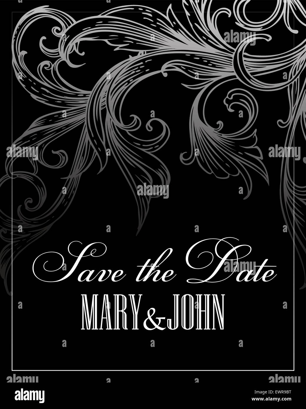 Carte de mariage ou une invitation avec vintage floral background. Vector illustration Illustration de Vecteur