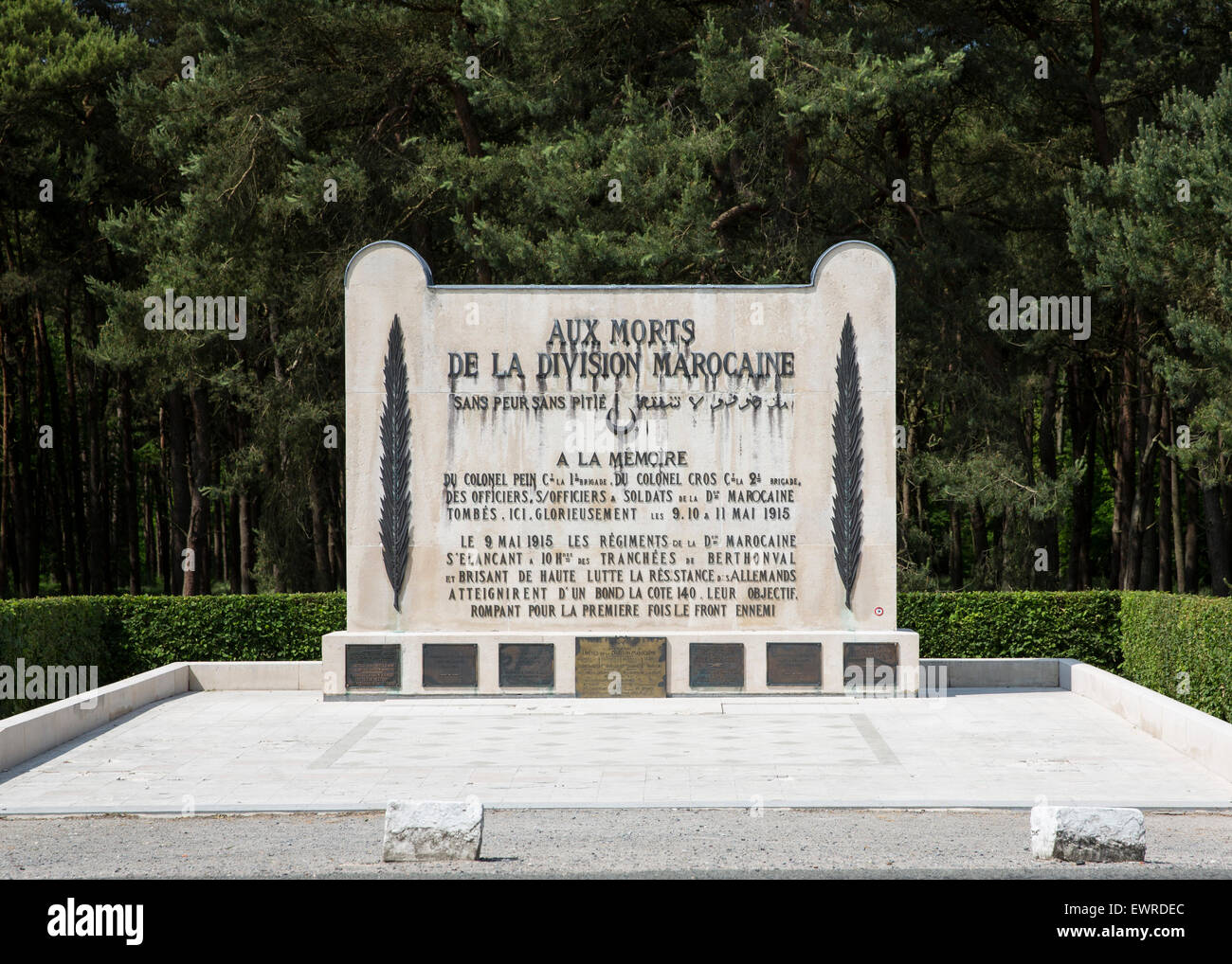 Monument aux soldats marocains français qui ont attaqué la crête de Vimy en 1915 au cours de la deuxième bataille d'Artois Banque D'Images
