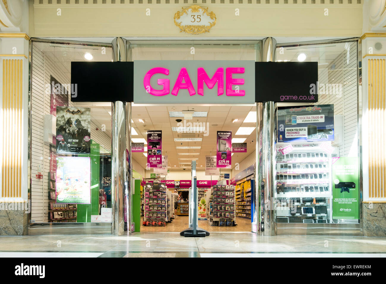 Boutique de jeux, UK. Banque D'Images