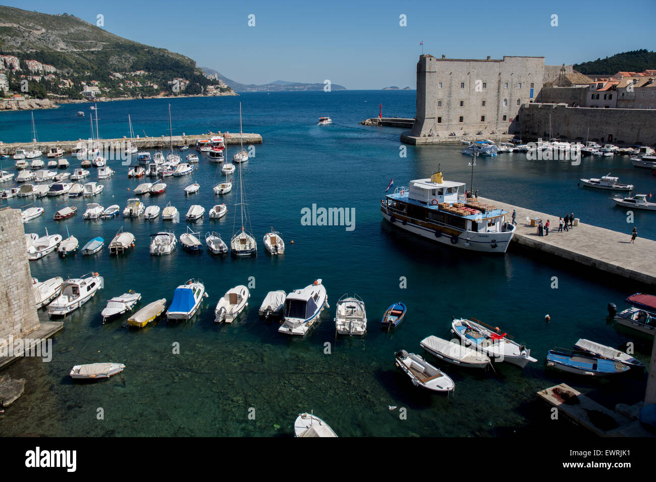 Vieille ville et port st. john's fort, Dubrovnik, Croatie Banque D'Images