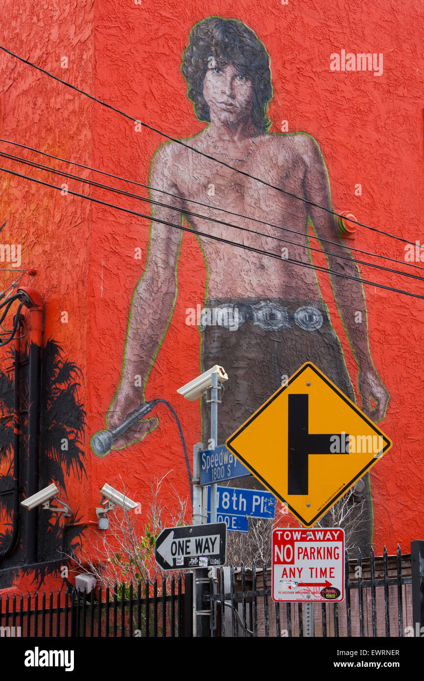 Jim Morrison murale, Venice Beach, Los Angeles, Californie Banque D'Images