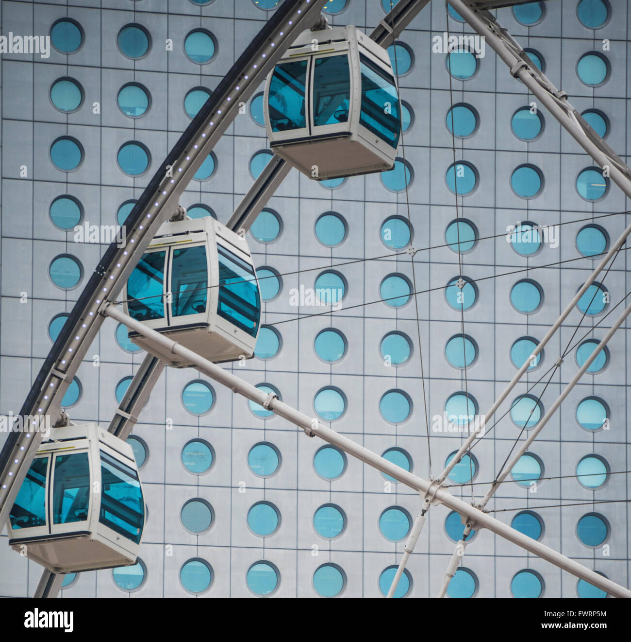 Grande roue'ride dans le centre de Hong Kong, Chine. Banque D'Images