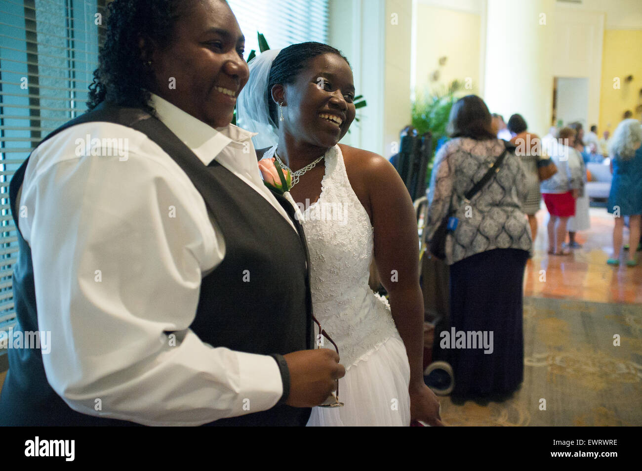 101 Mariages gay, InterContinental Hotel à Atlanta. L'événement, qui a eu lieu le lendemain de la décision SCOTUS de 2015, a été organisé par des dizaines de couples. Banque D'Images