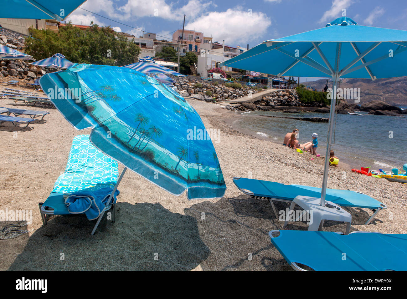 Plage de Plakias, au sud de la Crète, Grèce. Banque D'Images