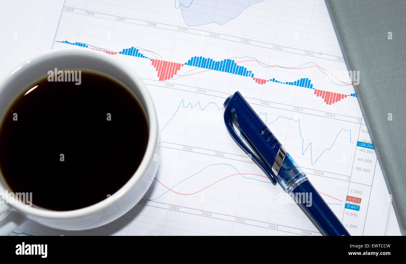 Graphiques et tableaux financiers Banque D'Images