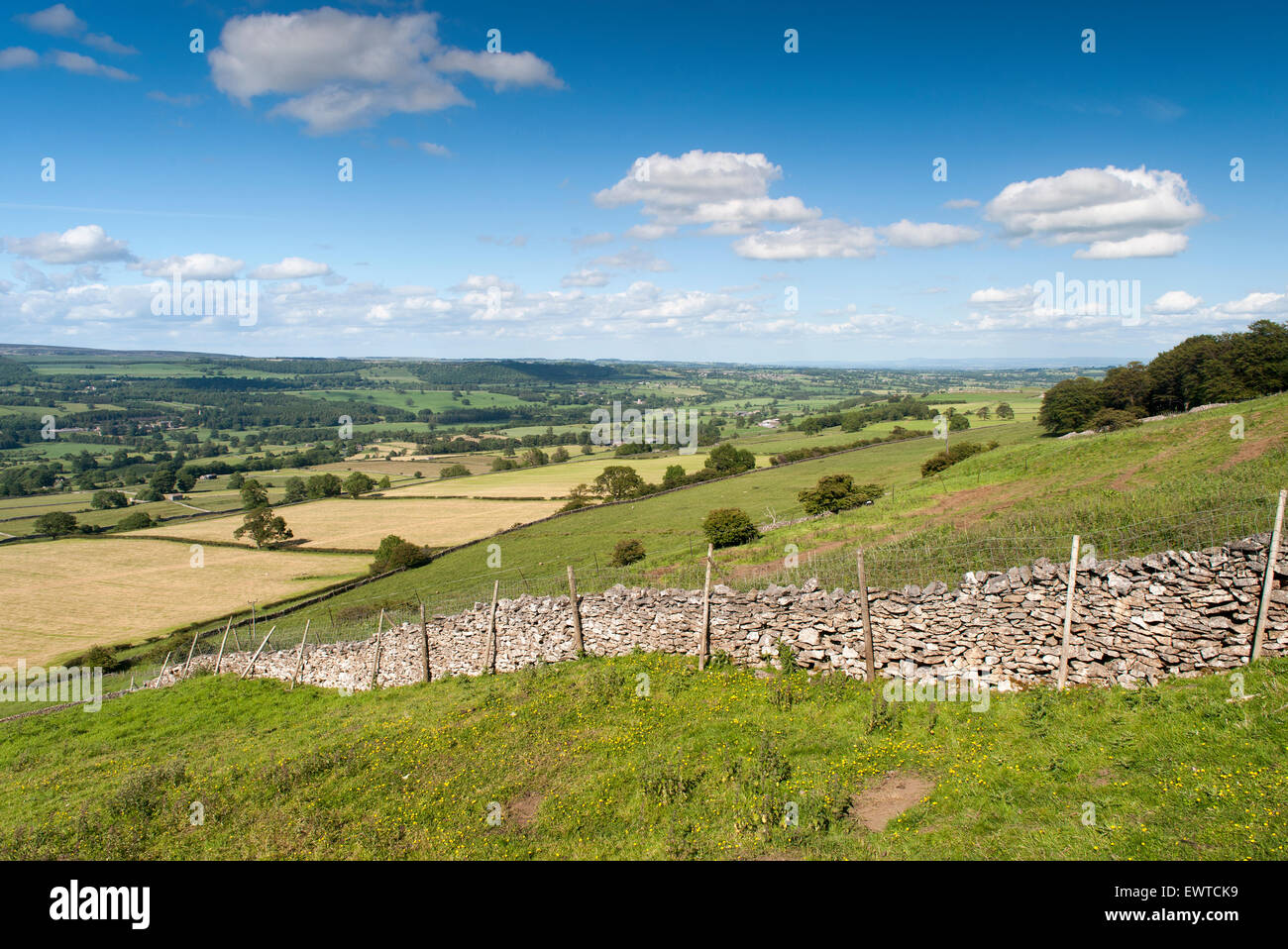 Vue de dessus West Witton, regardant vers le bas en direction de Wensleydale Leyburn. North Yorkshire, UK. Banque D'Images