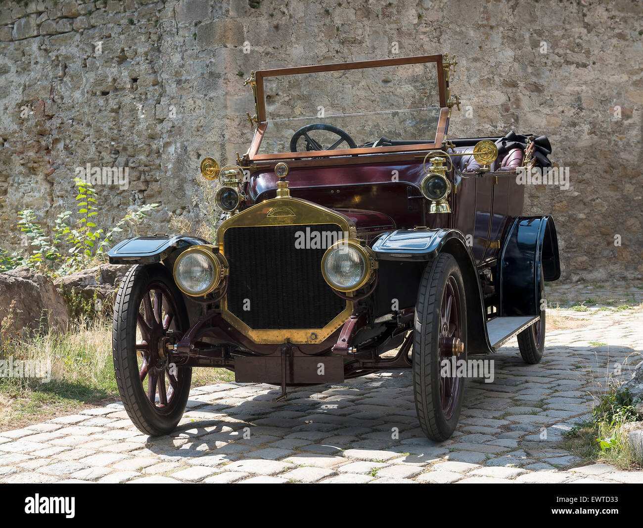 Oldtimer Straker Squire. Baujahr 1910. 4-Zylinder Reihenmotor Hubraum, 2850 ccm, 3 ca Vorwärtsgänge. PS 25. Banque D'Images