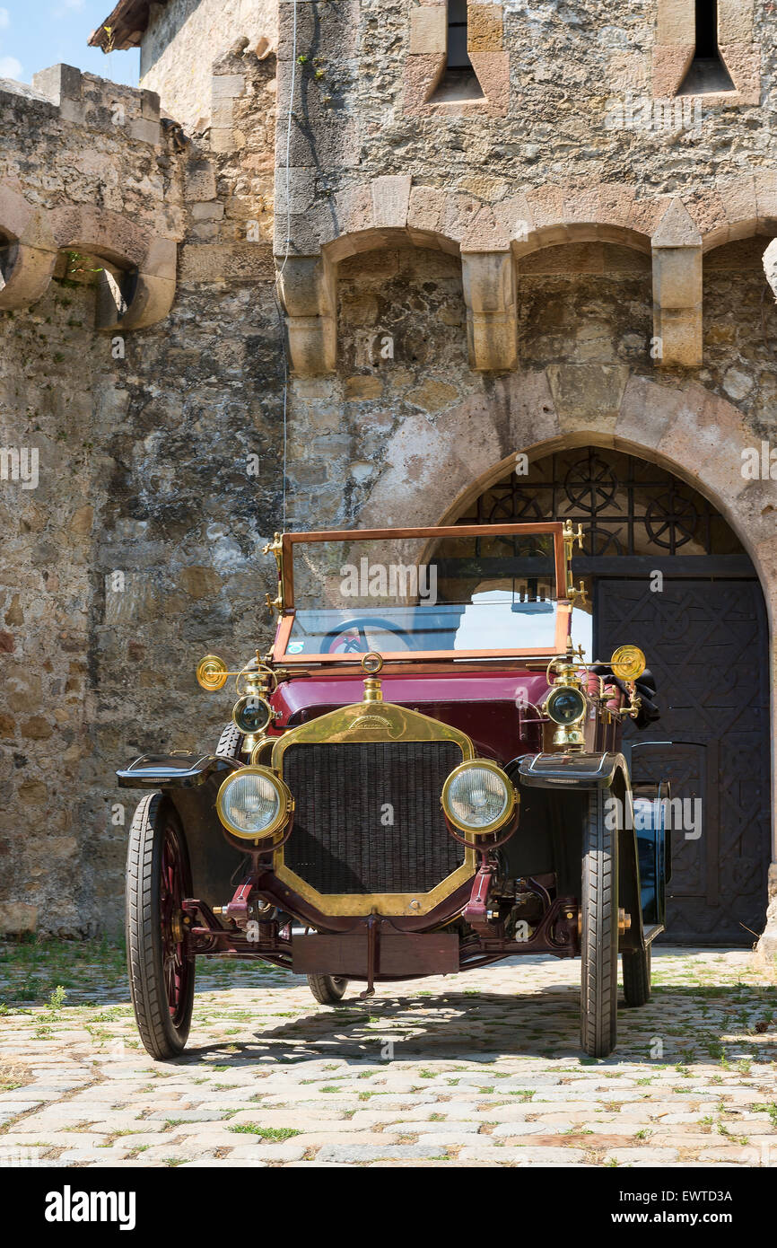 Oldtimer Straker Squire. Baujahr 1910. 4-Zylinder Reihenmotor Hubraum, 2850 ccm, 3 ca Vorwärtsgänge. PS 25. Banque D'Images