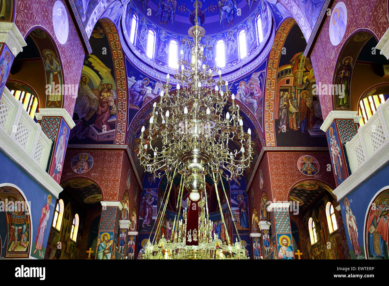 Aspect interne au sein de l'église de Tessaron situataed Martiron, dans la vieille ville de Rethymnon, Crète. Banque D'Images