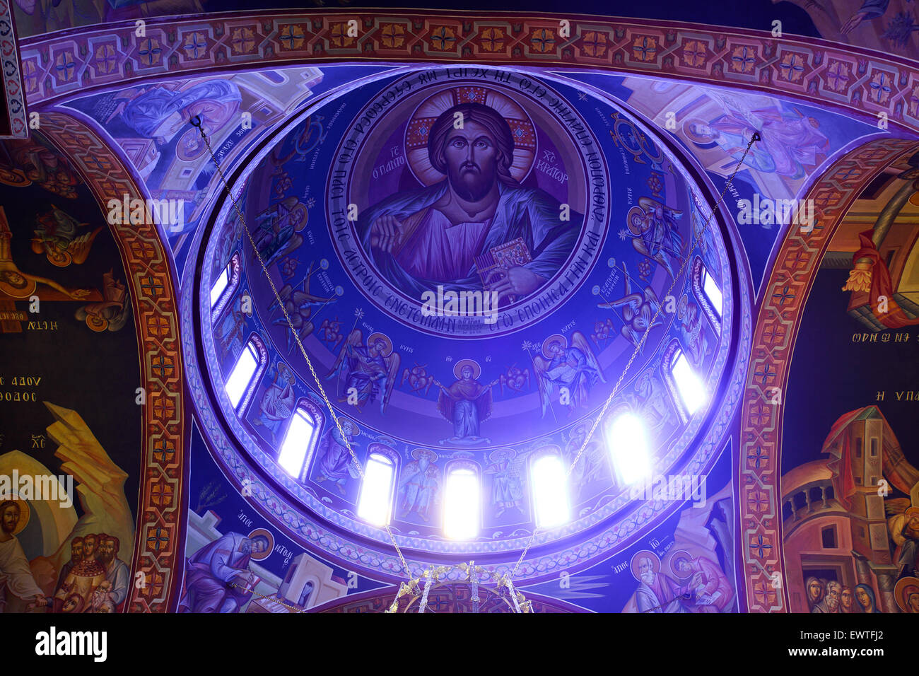Aspect interne au sein de l'église de Tessaron situataed Martiron, dans la vieille ville de Rethymnon, Crète. Banque D'Images