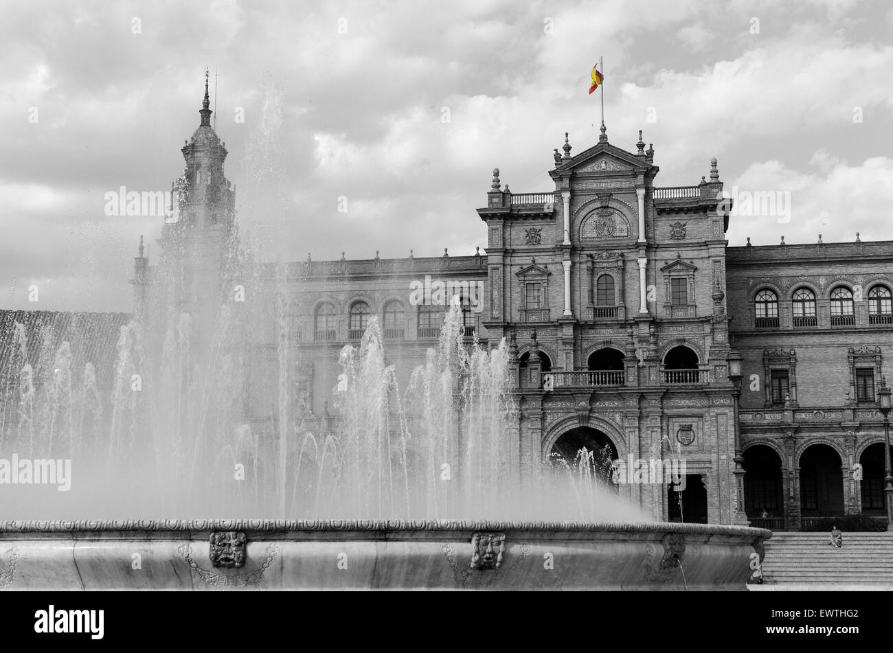 La Plaza de Espana ('Carré', en anglais) est un plaza situé dans le Parque de Maria Luisa (Parc Maria Luisa), à Séville Banque D'Images