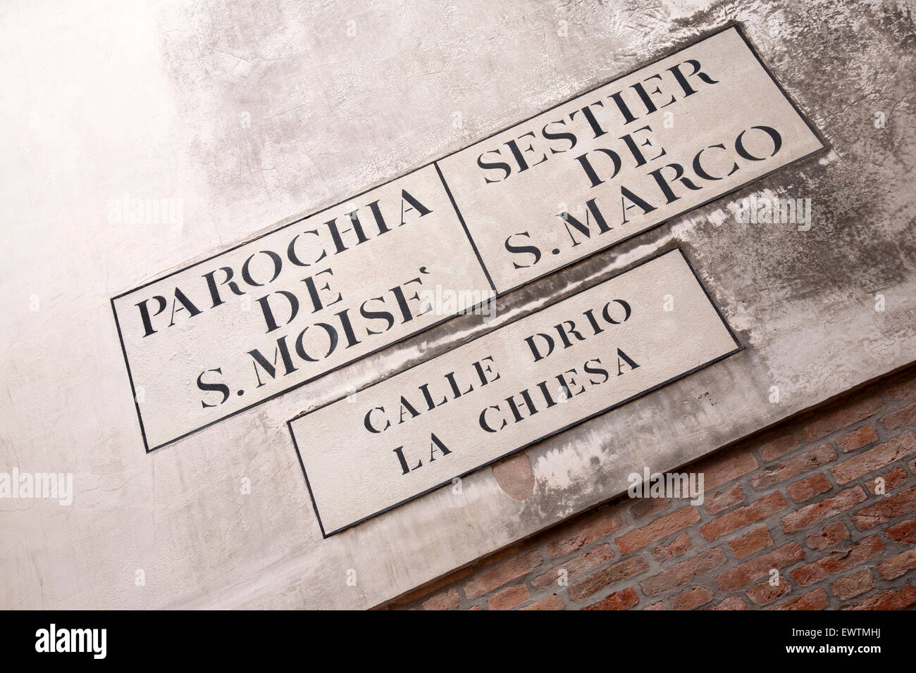 Calle Drio la Chiesa Street Sign, Venise, Italie Banque D'Images