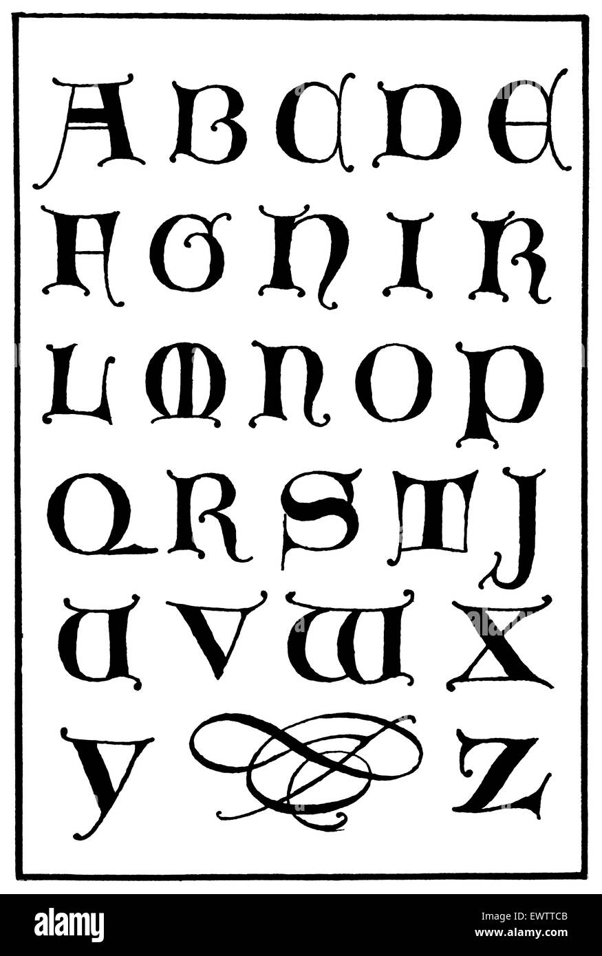 Les lettres majuscules et un s'épanouir à partir d'un livre important et célèbre par Frank Chouteau Brown, un architecte américain. Banque D'Images