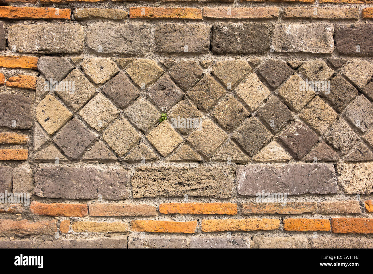 Motif brique décorative Pompéi Italie Banque D'Images