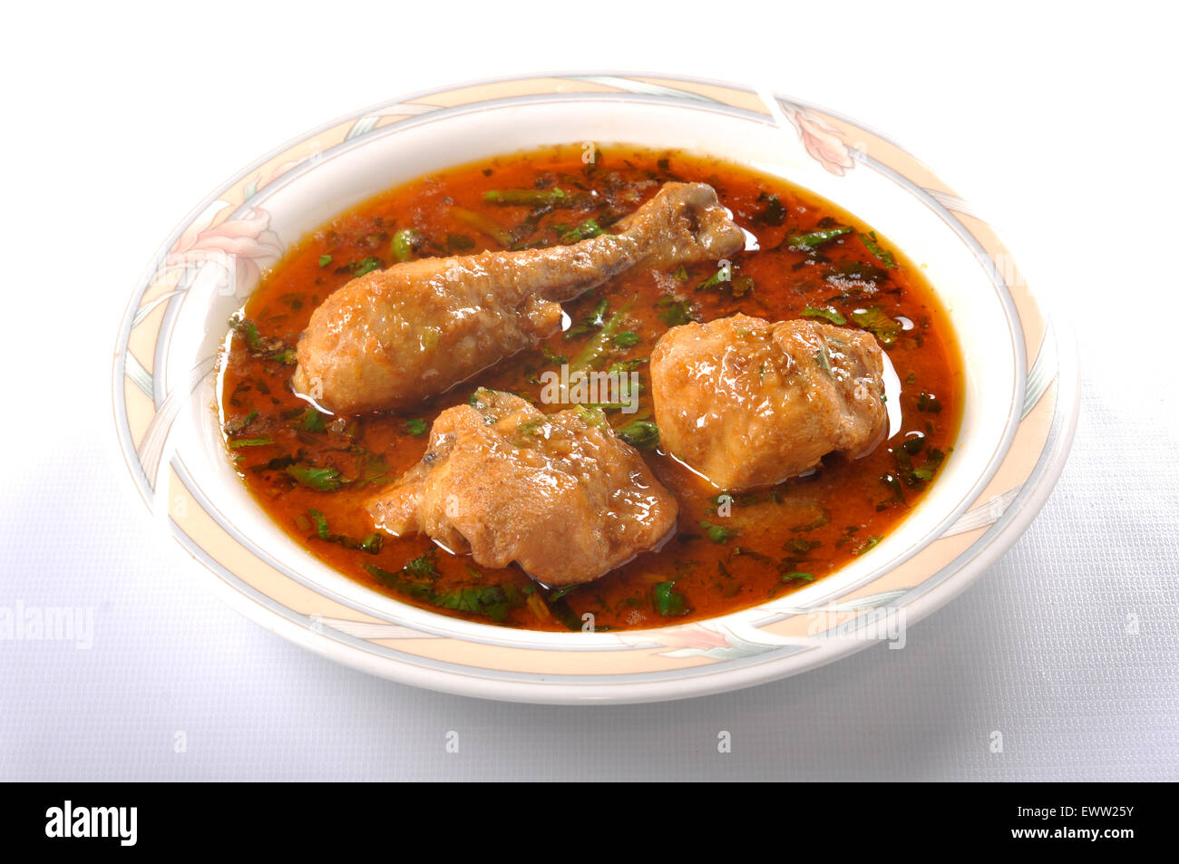 Poulet au Curry en plaque blanche Banque D'Images