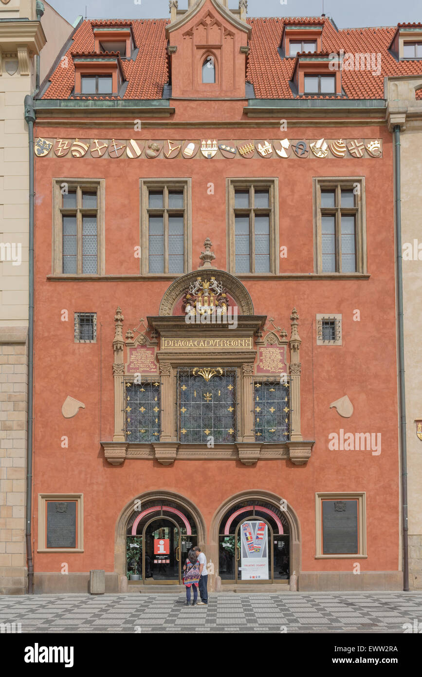 Prague Old Town Hall, vue de l'extérieur de la Vieille Ville (Staromestske namesti) bâtiment dans le district de Staro Mesto Prague, République tchèque. Banque D'Images
