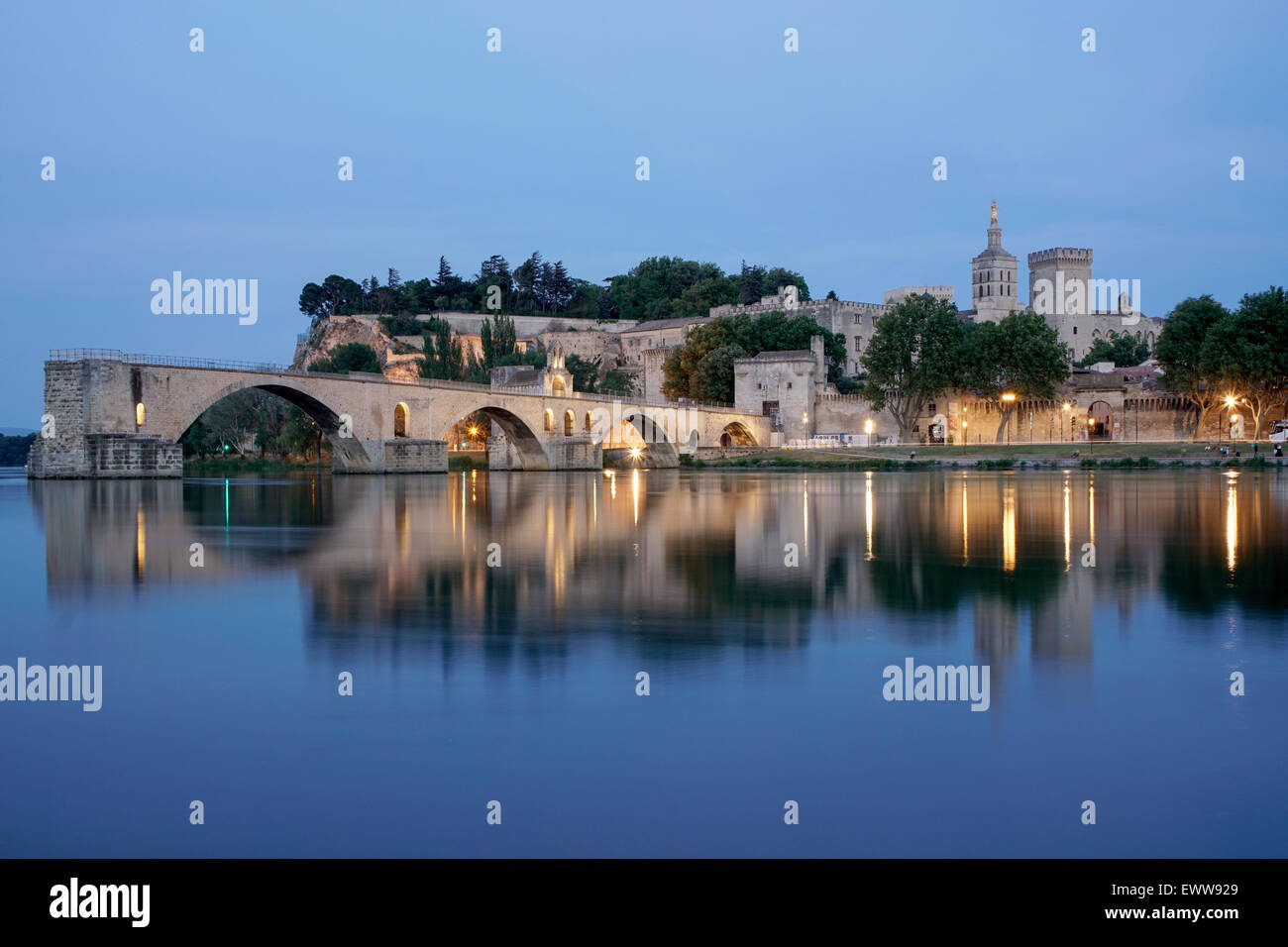 Avignon, Pont St Bénézet, pont, Palais des Papes, bouche du Rhone, France Banque D'Images