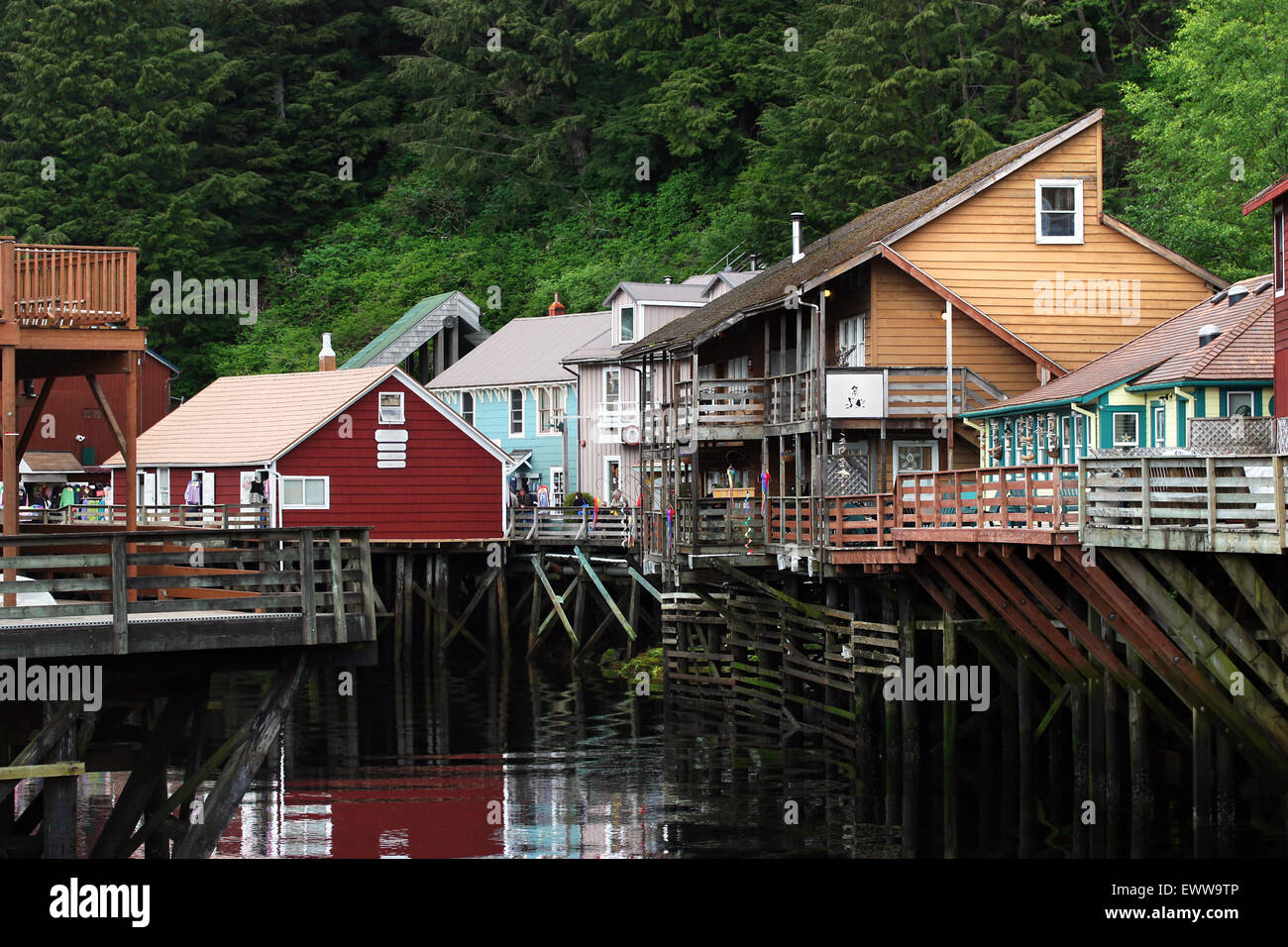 Célèbre Creek Street à Ketchikan, Alaska Banque D'Images