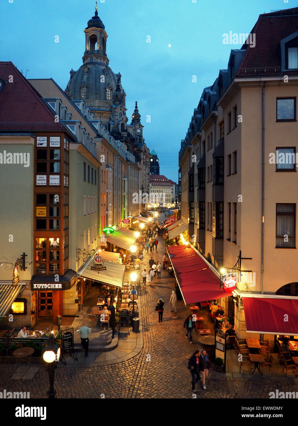Nuit à Dresde Banque D'Images