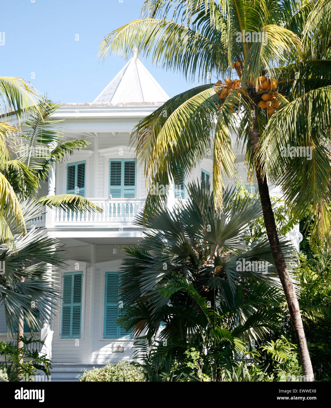 Un maison ouest montre l'architecture de l'élégant conçu par les îles début des propriétaires fonciers. Banque D'Images