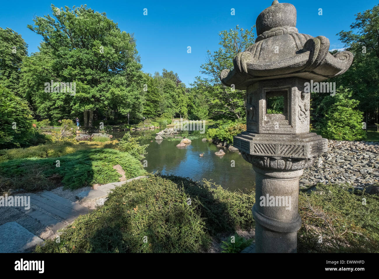 Jardin japonais, le Parc Szczytnicki, Wroclaw, Pologne Banque D'Images