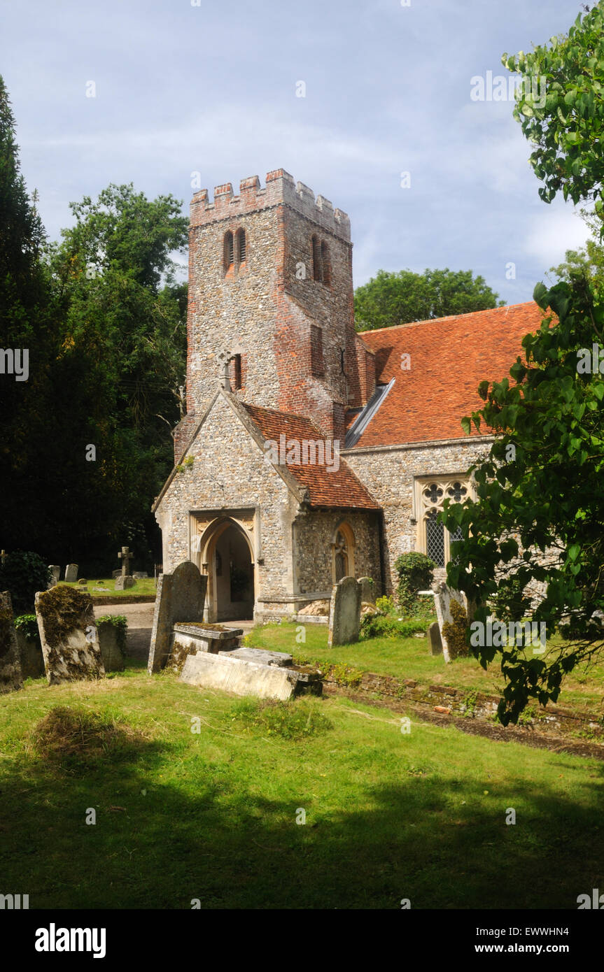 L'église de Sainte Marie la Vierge, dans la région de Lindsell, Essex, Angleterre Banque D'Images