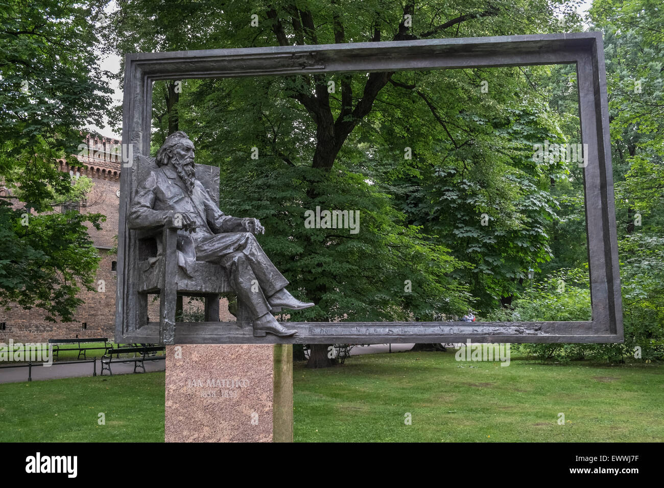Monument de Jan Matejko, le jardins Planty, Cracovie, Pologne Banque D'Images