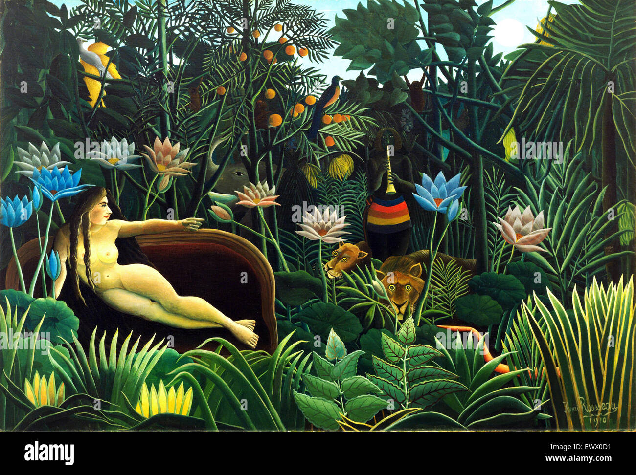 Henri Rousseau le rêve, 1910 huile sur toile. Le Museum of Modern Art, New York, USA. Banque D'Images