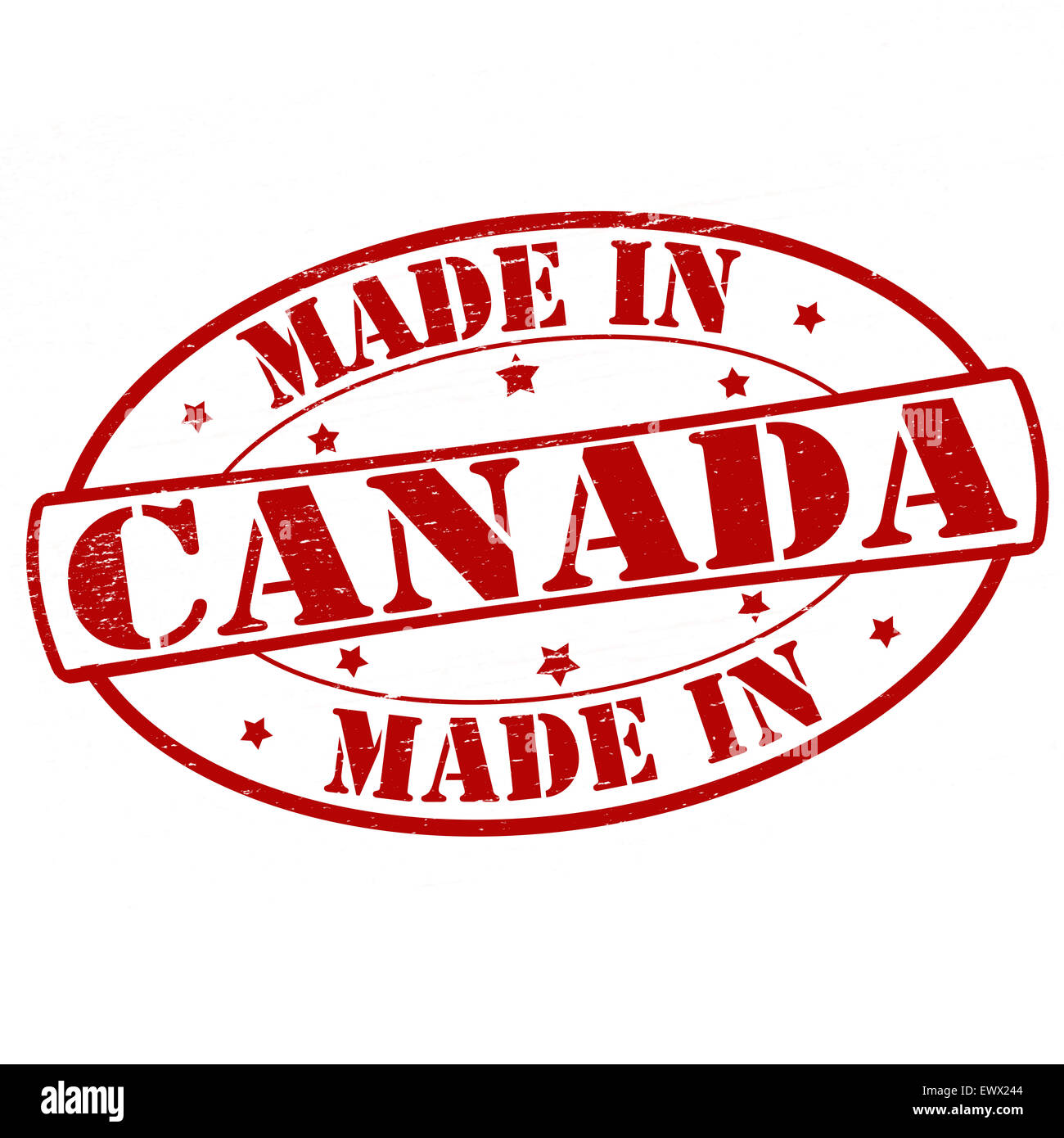 Stamp avec texte fabriqué au Canada à l'intérieur, illustration Banque D'Images