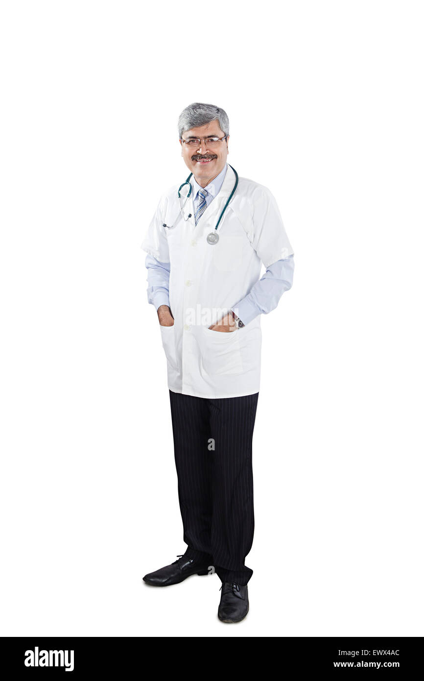 1 médecin indien posent debout Banque D'Images