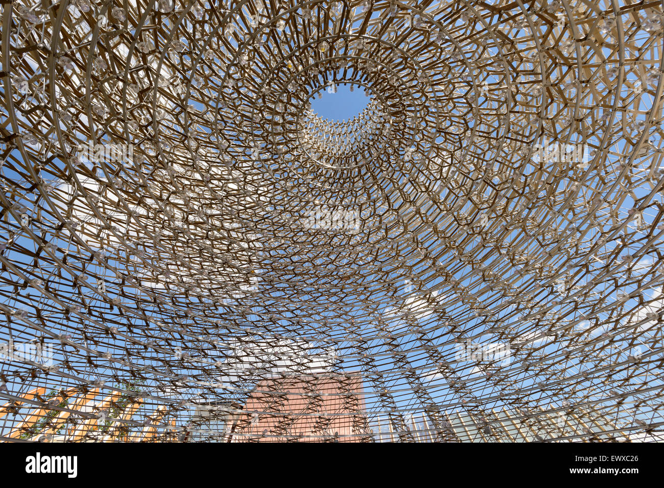 MILAN, ITALIE - 24 juin : Détail de la structure métallique au pavillon britannique de l'intérieur, tourné le juin 24 2015 Milan, je Banque D'Images