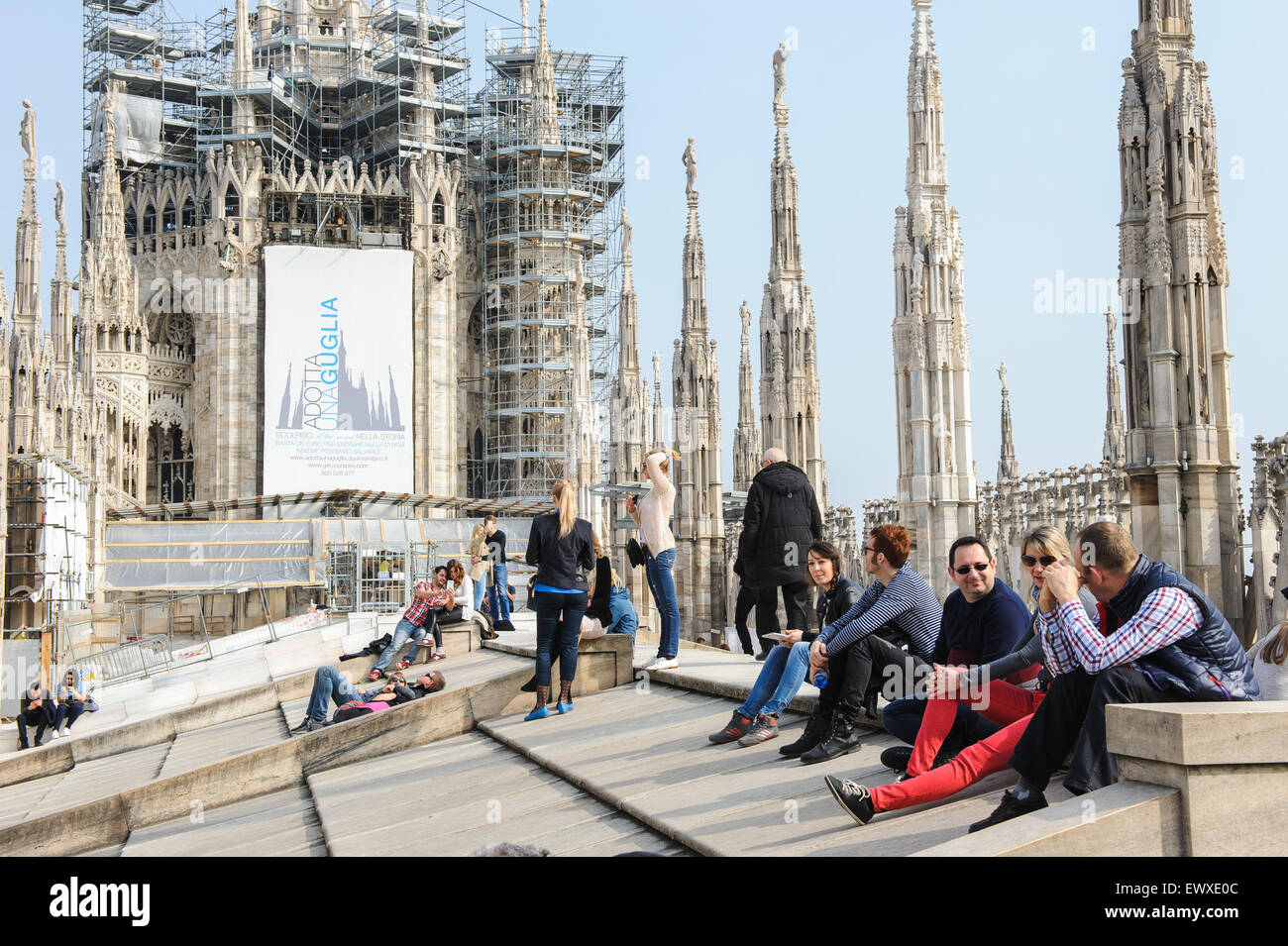 MILAN, ITALIE - 20 mars 2015 : à partir de la Viev haut de la cathédrale Duomo. Banque D'Images