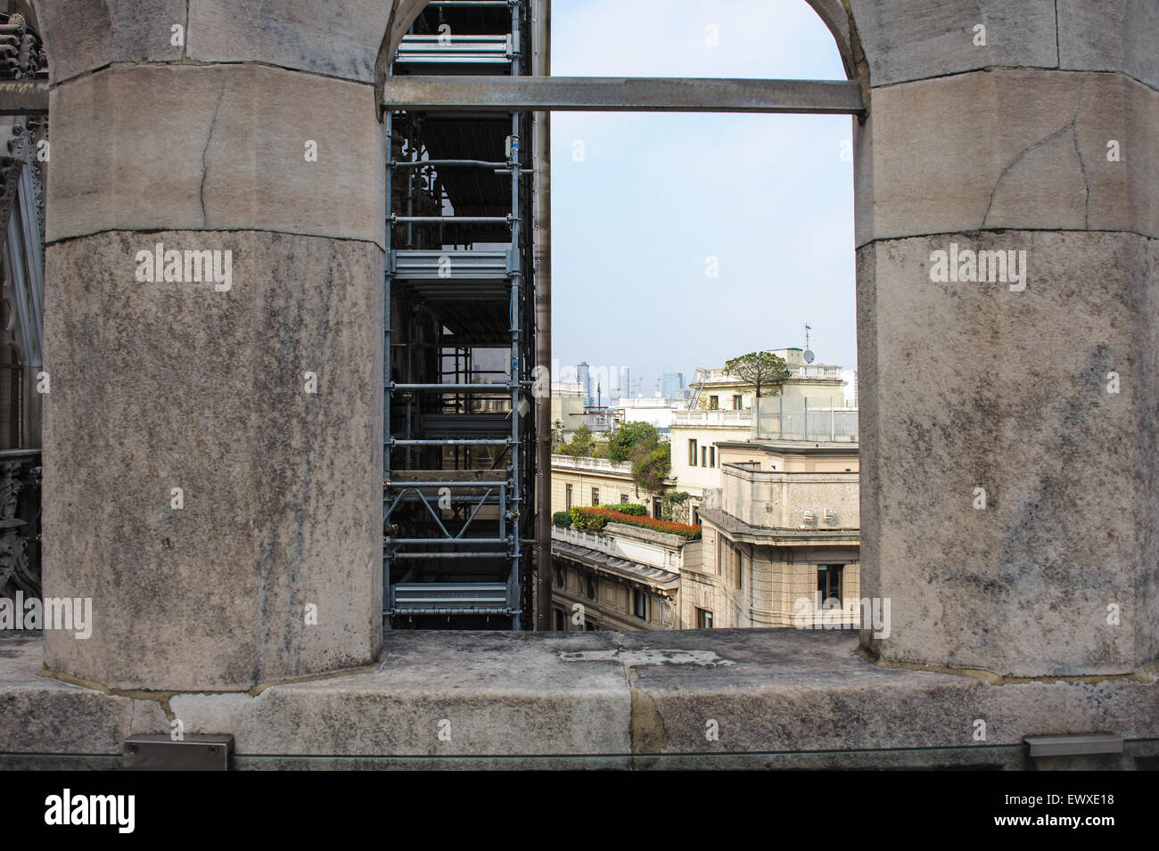 MILAN, ITALIE - 20 mars 2015 : à partir de la Viev haut de la cathédrale Duomo. Banque D'Images