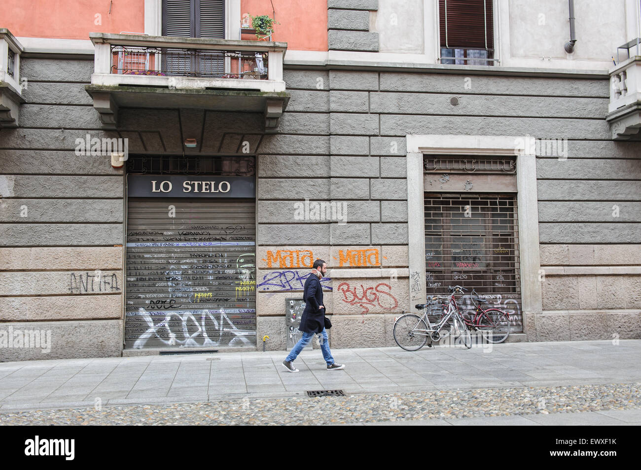 MILAN, ITALIE - 22 mars 2015 : dans les rues de la ville. Ticinese de district. Banque D'Images