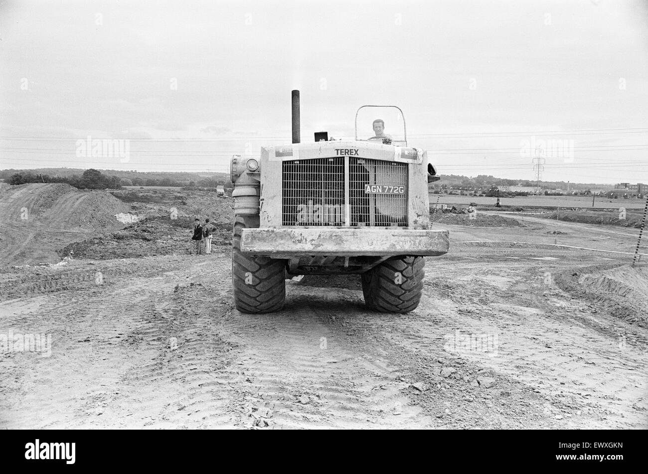 La construction de l'autoroute M4, juin 1970. Lecture Banque D'Images