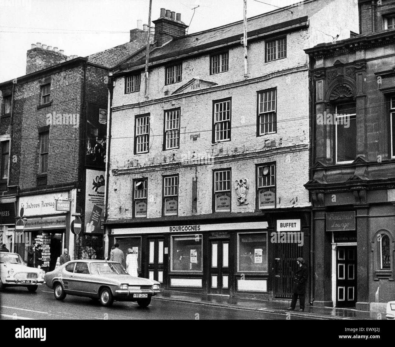 Bourgognes Public House, Newgate Street, Newcastle, 23 octobre 1971. Banque D'Images