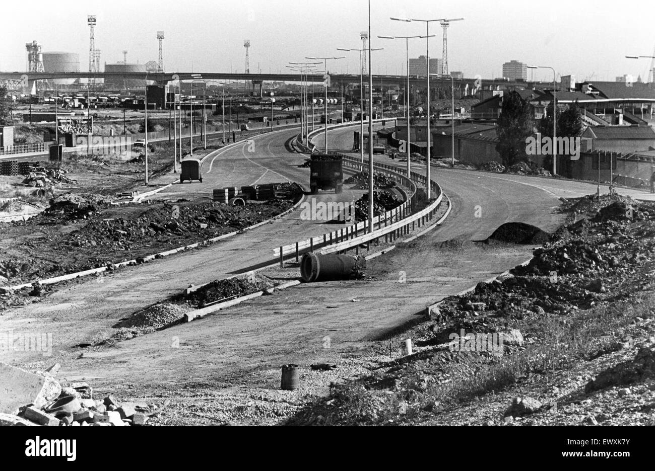 La construction de la route A66. 2 octobre 1980. Banque D'Images