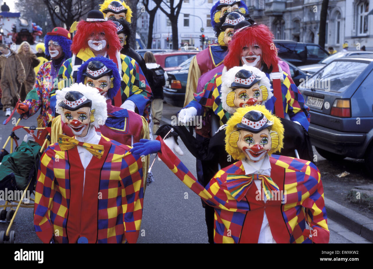 DEU, Allemagne, Aix-la-Chapelle, carnaval, bouffons à la procession le jour avant Mardi Gras DEU, Deutschland, Aix-la-Chapelle, Karneval, Banque D'Images