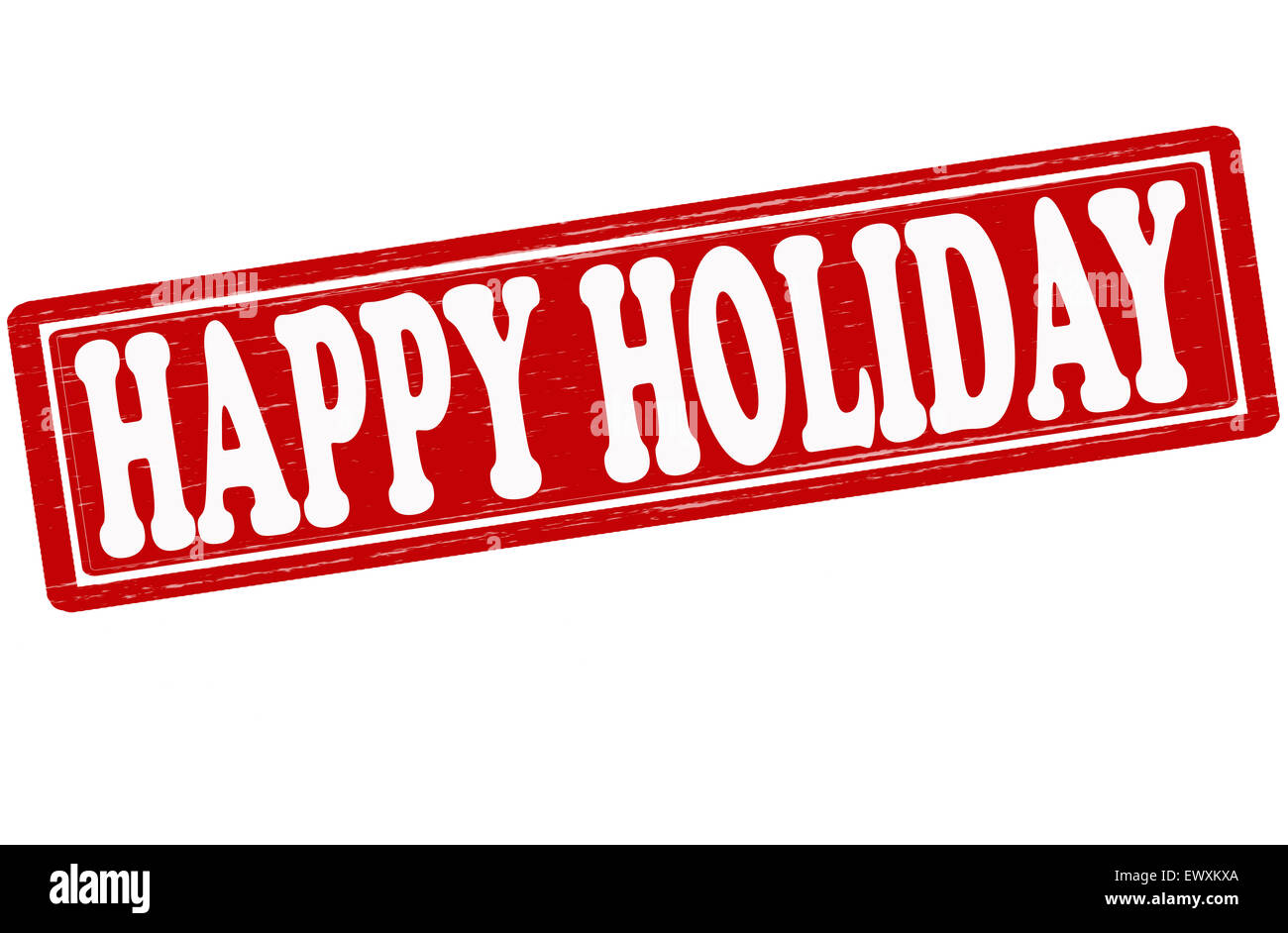 Stamp avec texte heureux vacances à l'intérieur, illustration Banque D'Images
