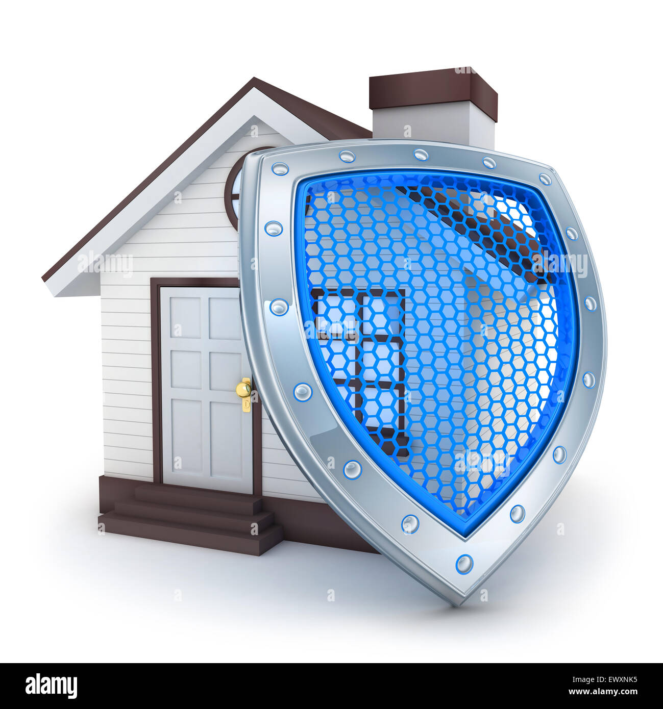 Accueil résumé et la protection (fait en 3d) Banque D'Images