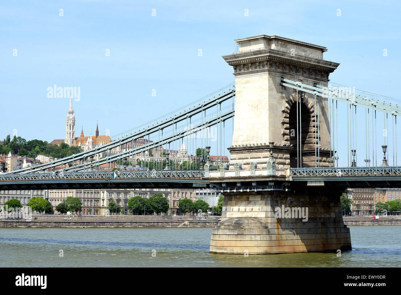 Pont des Chaînes sur le Danube Budapest Hongrie Banque D'Images