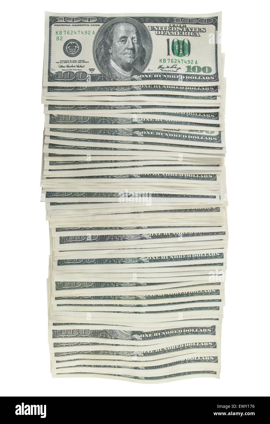 Plusieurs dollar bills with clipping path inclus. Banque D'Images