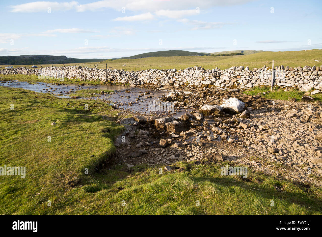 Stream naufrage sous terre dans la pierre calcaire, Malham, Yorkshire Dales national park, England, UK Banque D'Images