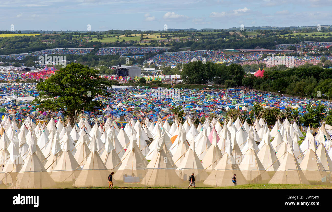 Festival de Glastonbury Tipis UK Banque D'Images