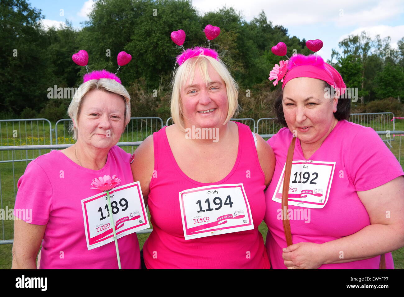Race for Life Sutton Coldfield Angleterre 7 Juin 2015 Banque D'Images Race for Life Sutton Coldfield Angleterre 7 Juin 2015 Banque D'Images