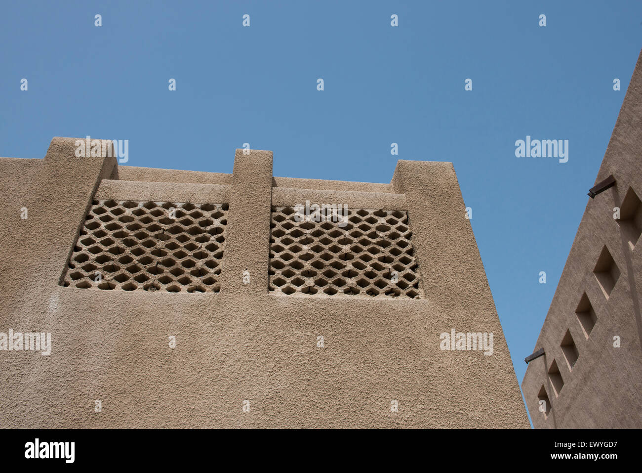 Emirats Arabes Unis, Dubaï. Quartier Al Bastakiya, célèbre pour ses maisons de la tour éolienne historique (datant de la fin des années 1800). Banque D'Images