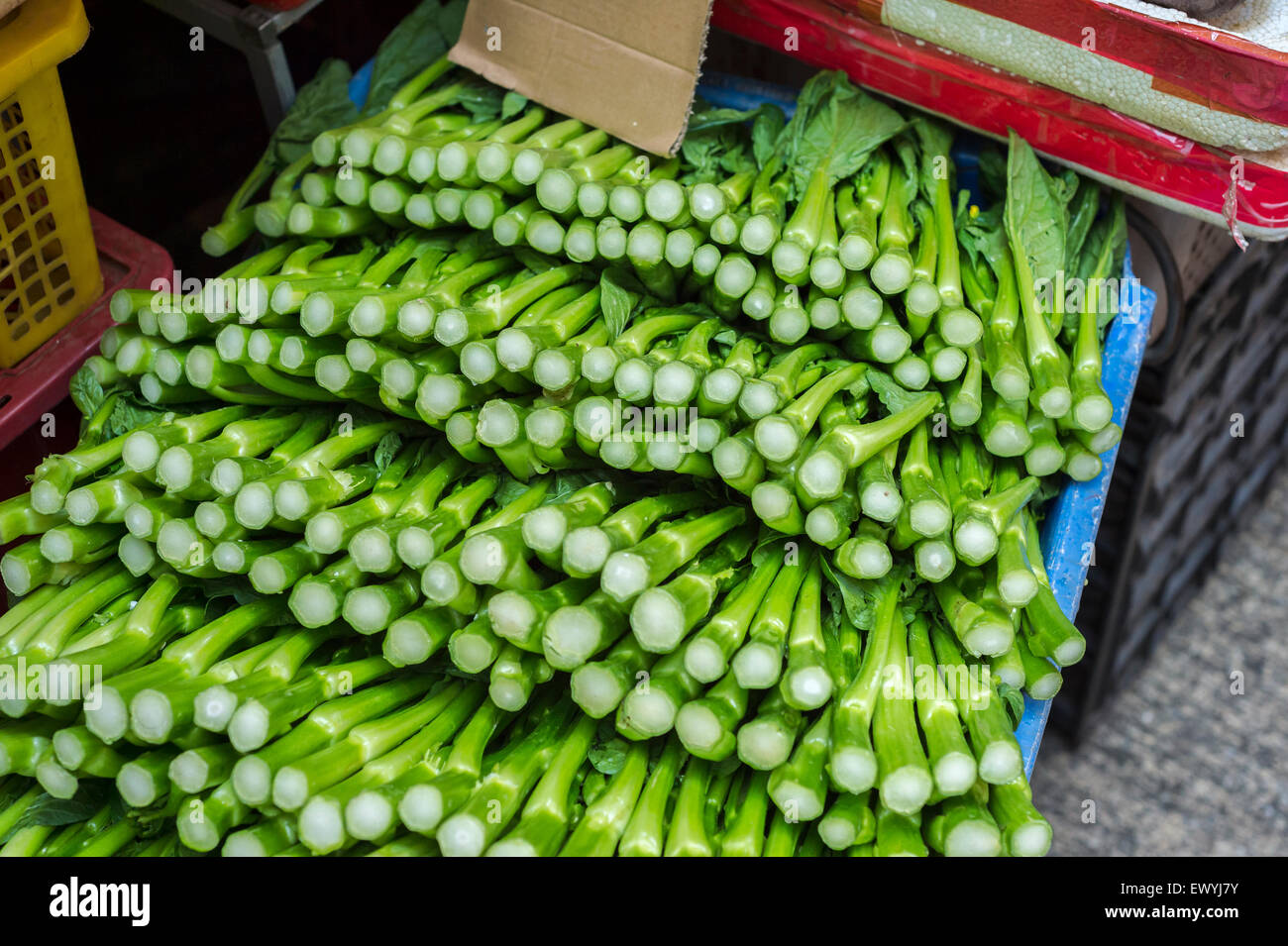 Kale sur le marché chinois Banque D'Images